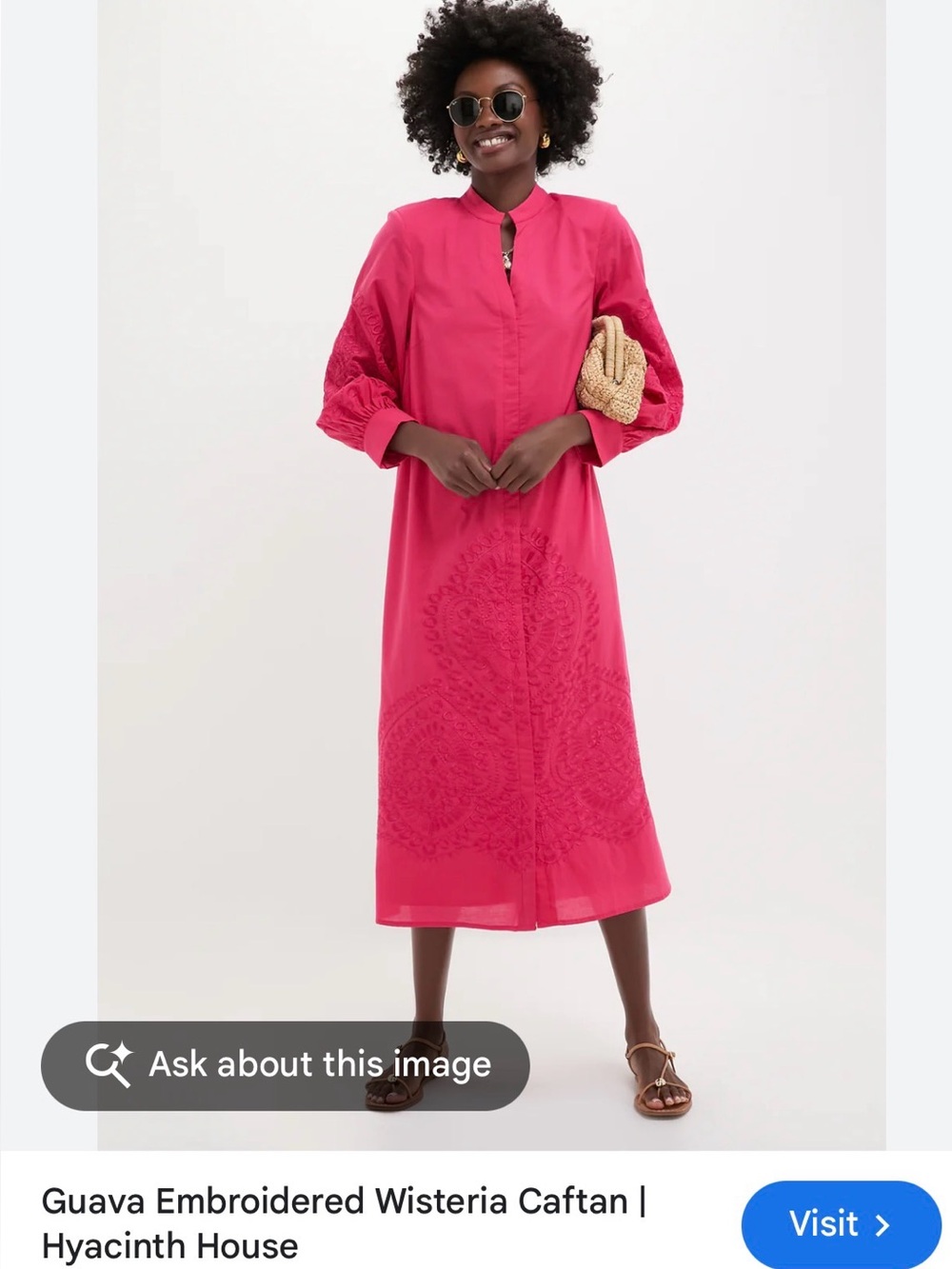NWT Hyacinth House Tuckernuck Watermelon Embroidered Cotton Midi Dress XS